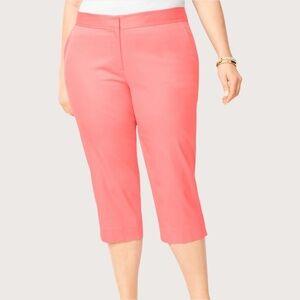 TALBOTS Cotton Pedal Pushers Side and Back Pockets Button Detail at Hem US Sz 14